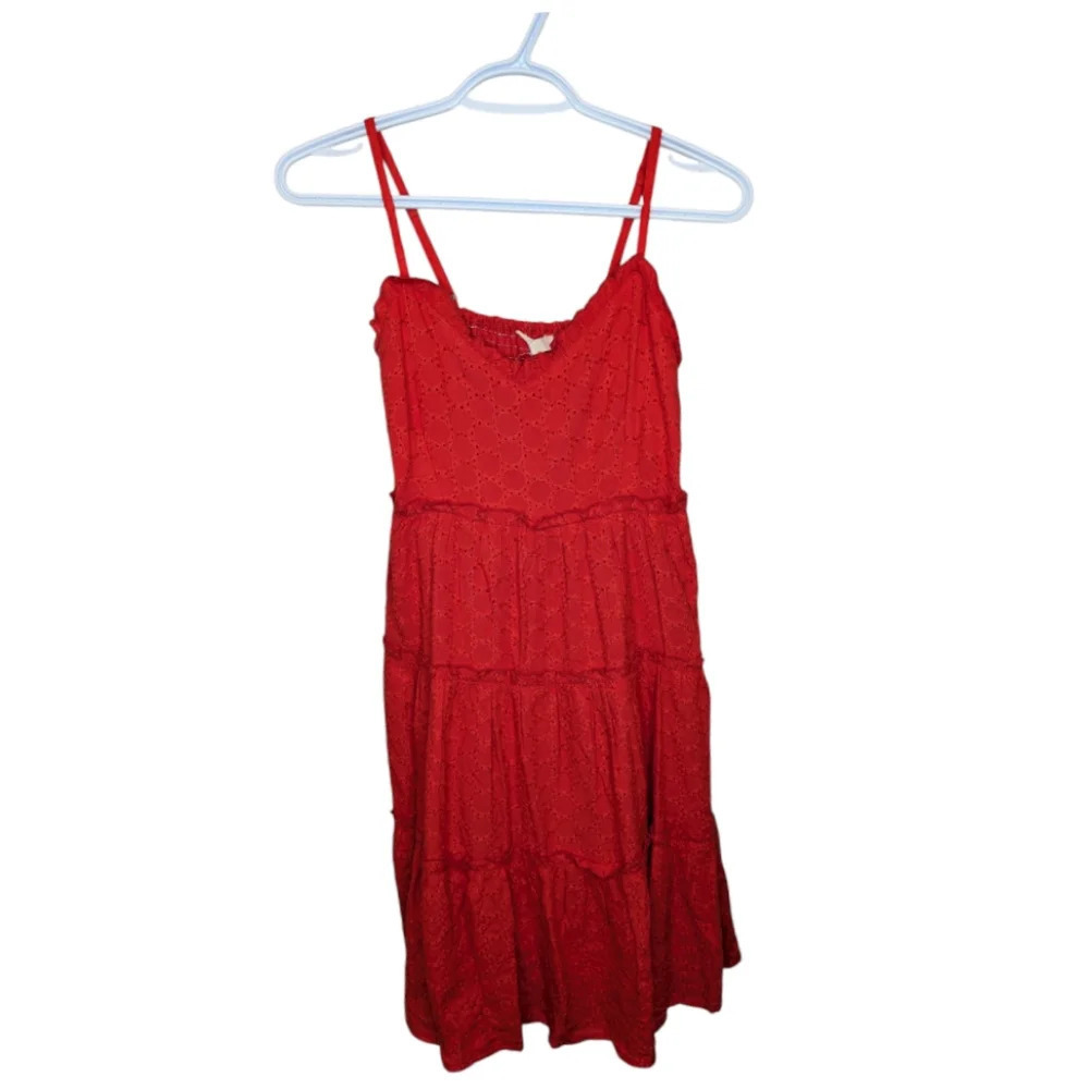 Sim & Sam Red Tiered Sleeveless Summer Dress M